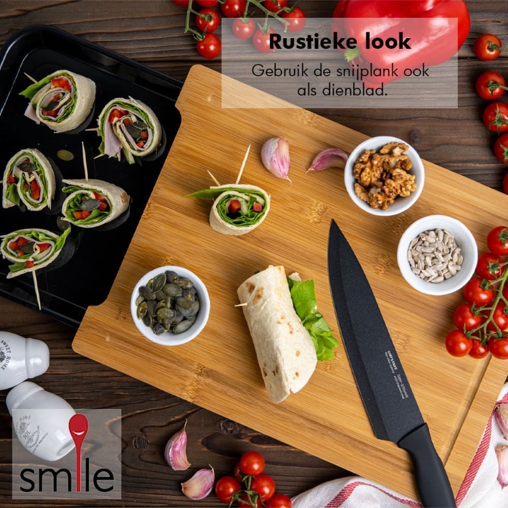 Smile - Snijplank Bamboe - Hakblok - Extra Dik