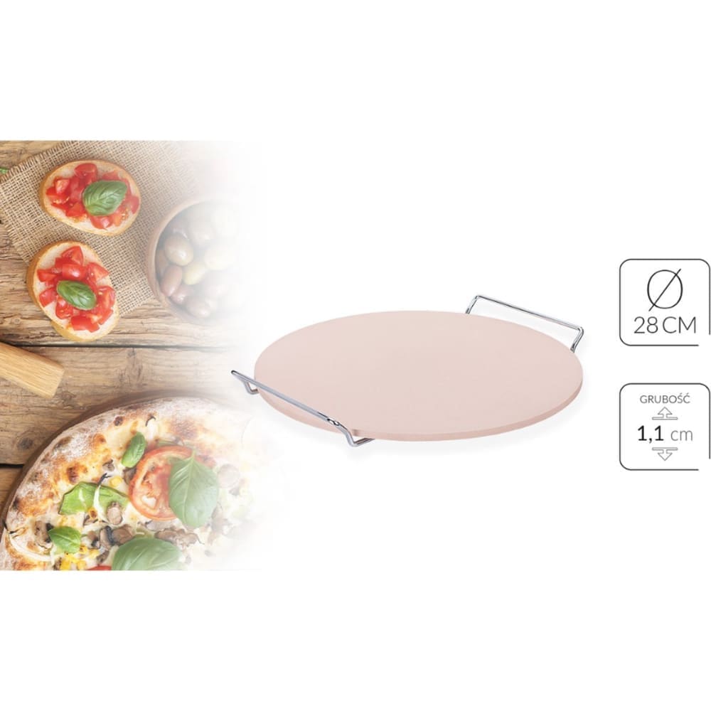 Smile - Pizza Stone 33 cm - Pizzasteen - Inclusief Pizza Snijmes