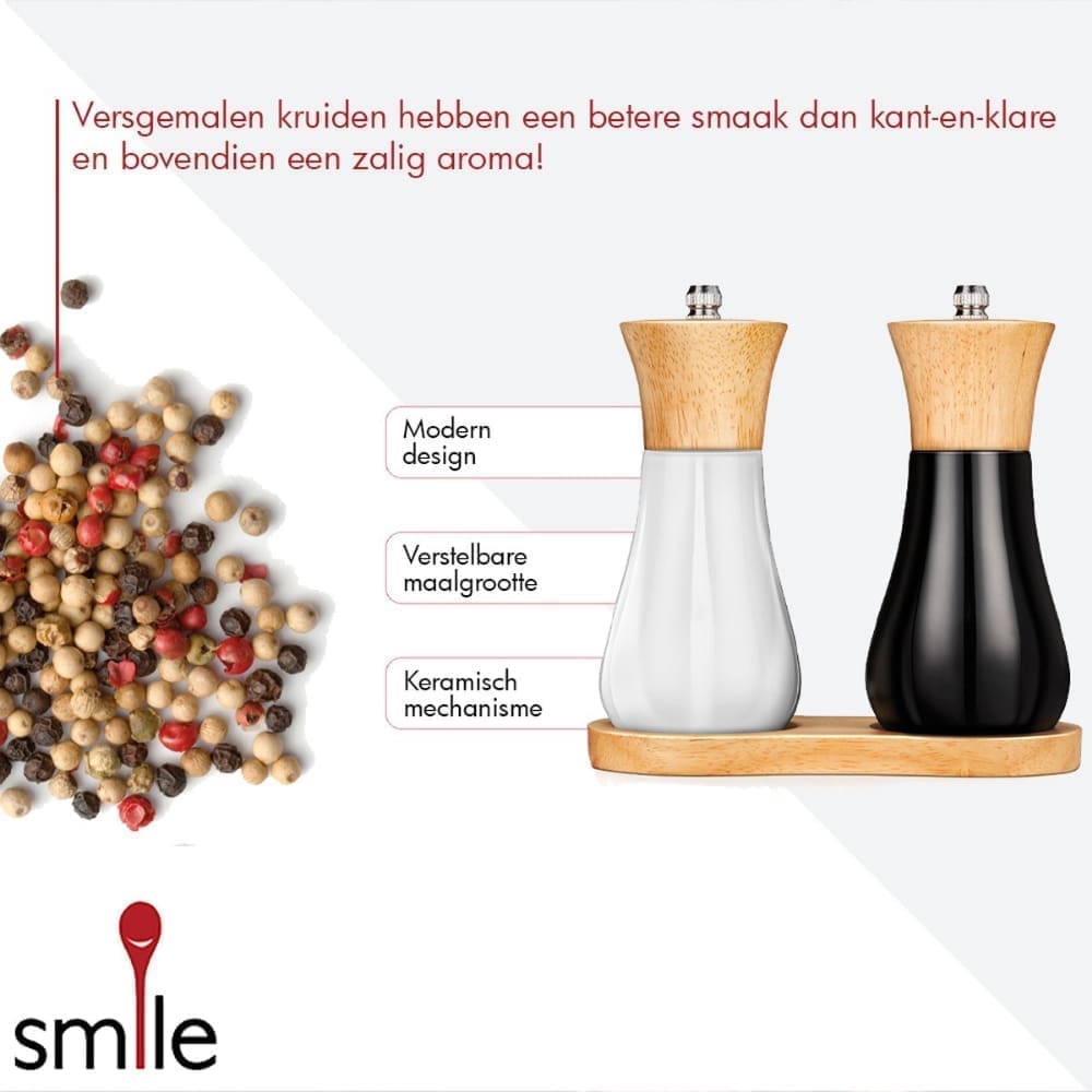 Smile - Peper en Zoutmolen Set van 2