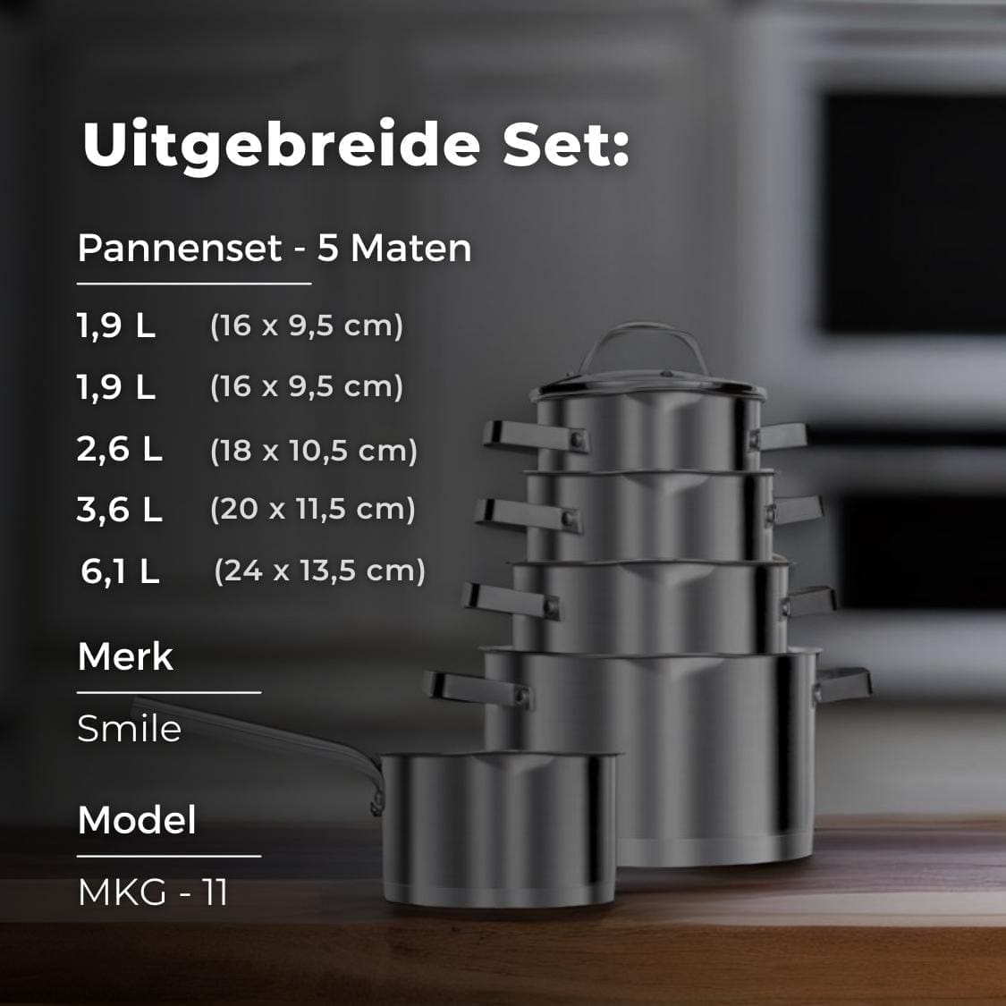 Smile - Pannenset - RVS - MGK-11