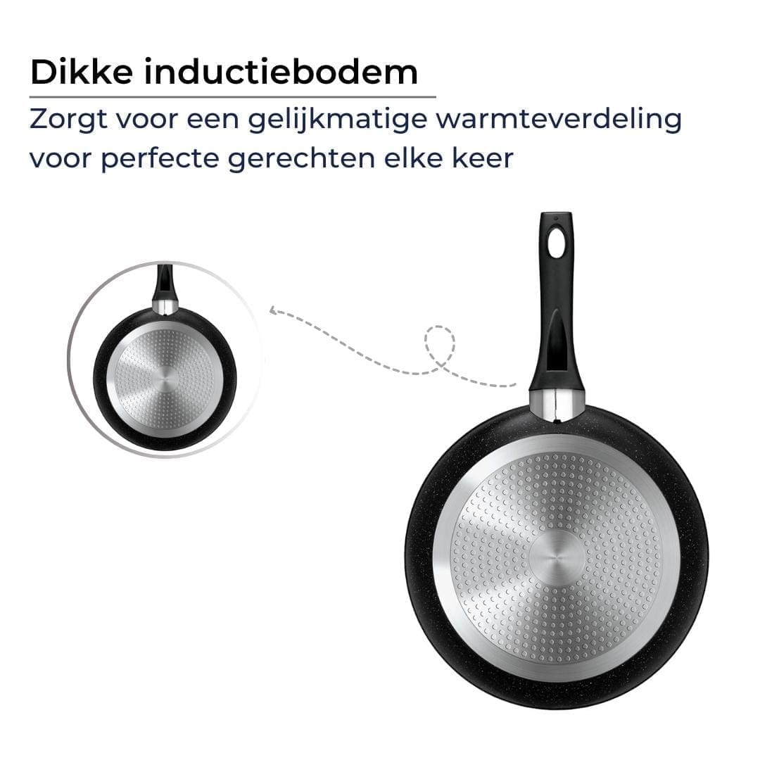 Smile - Koekenpan - Inductie - 20/24/28/30 cm - Zwart